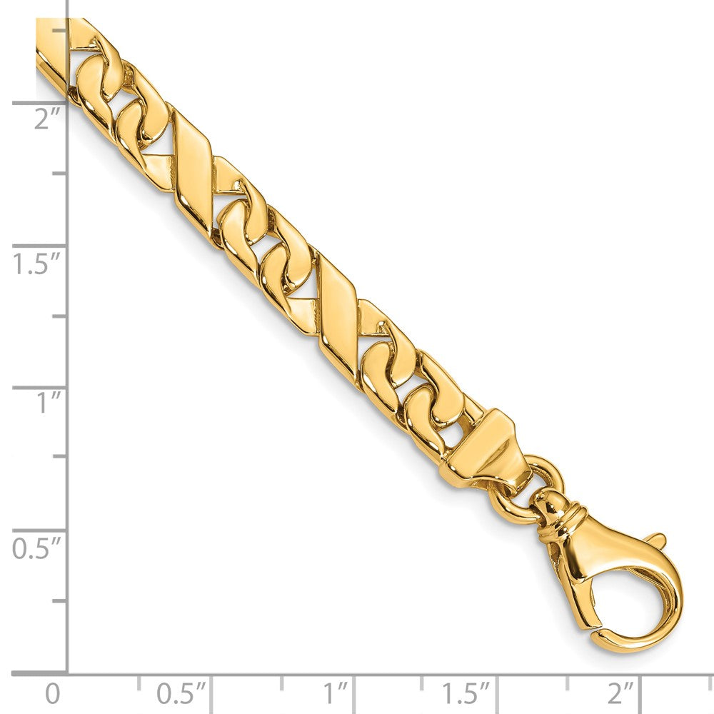 14K 22 inch 6.7mm Hand Polished Fancy Link with Fancy Lobster Clasp Chain