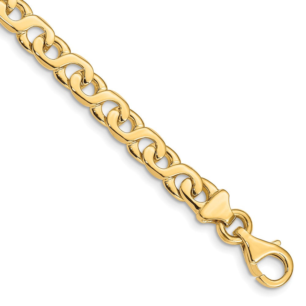 14K 22 inch 6.2mm Hand Polished Fancy Link with Fancy Lobster Clasp Chain