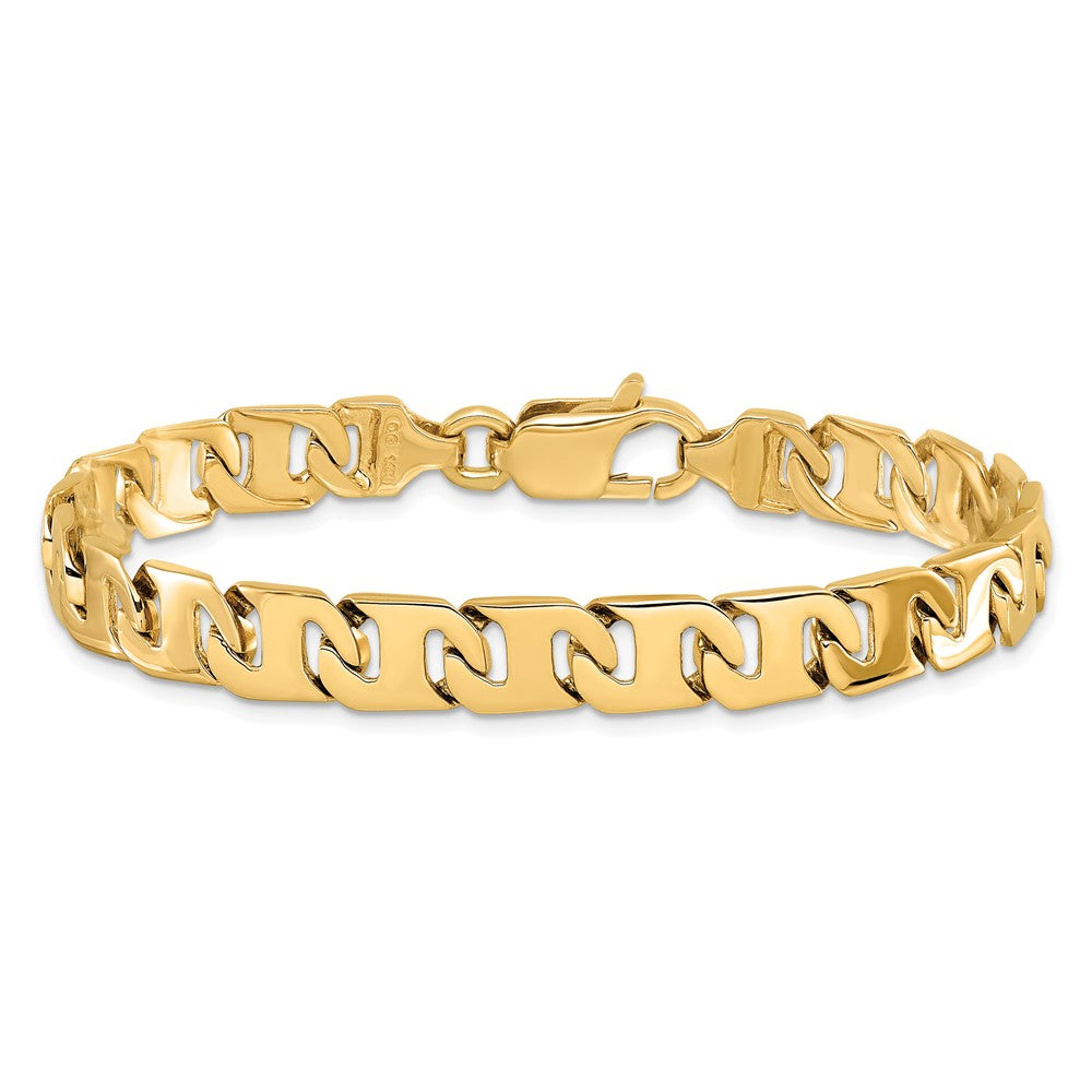 14K 20 inch 8.4mm Hand Polished Fancy Link with Fancy Lobster Clasp Chain