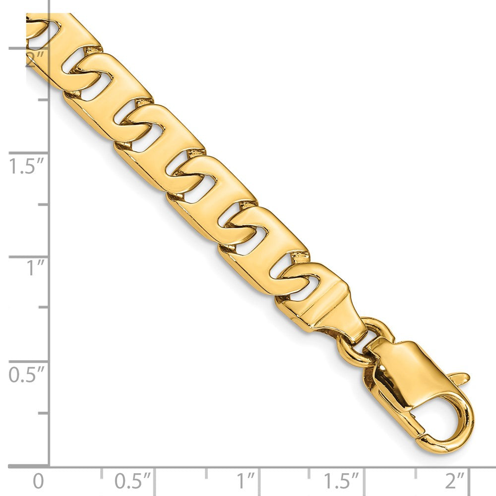14K 20 inch 8.4mm Hand Polished Fancy Link with Fancy Lobster Clasp Chain