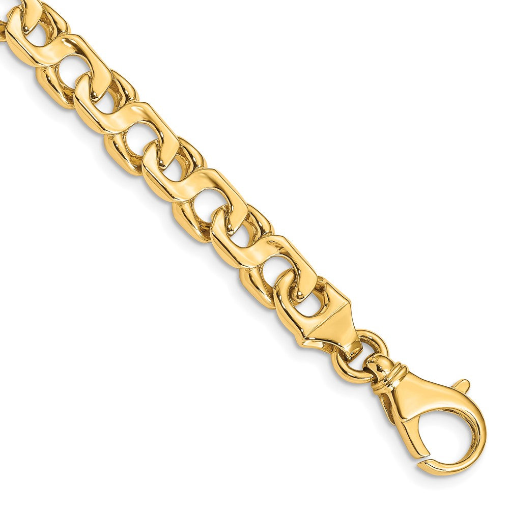 14K 20 inch 7.4mm Hand Polished Fancy Link with Fancy Lobster Clasp Chain