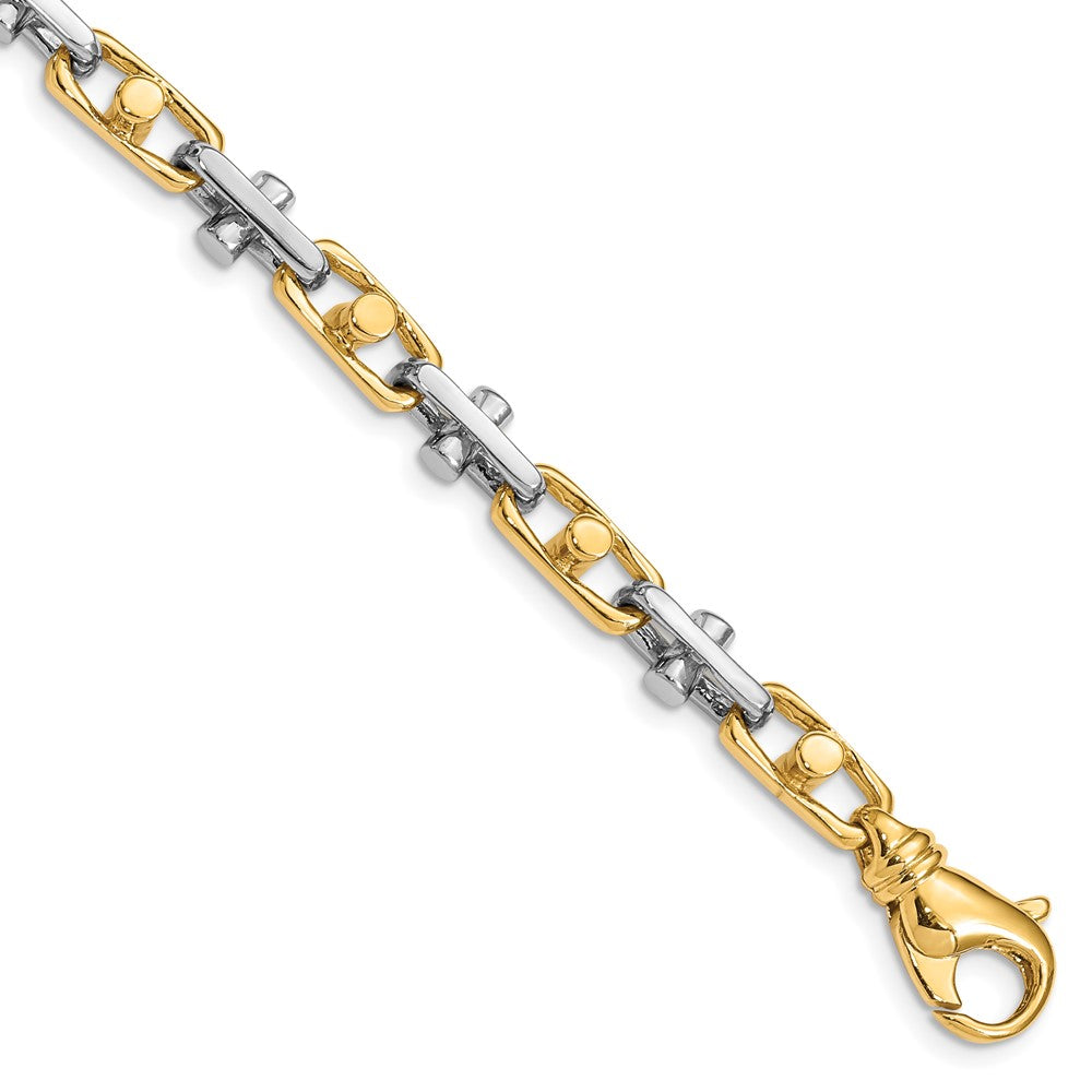 14K Two-tone 22 inch 5.8mm Hand Polished Fancy Link with Fancy Lobster Clasp Chain