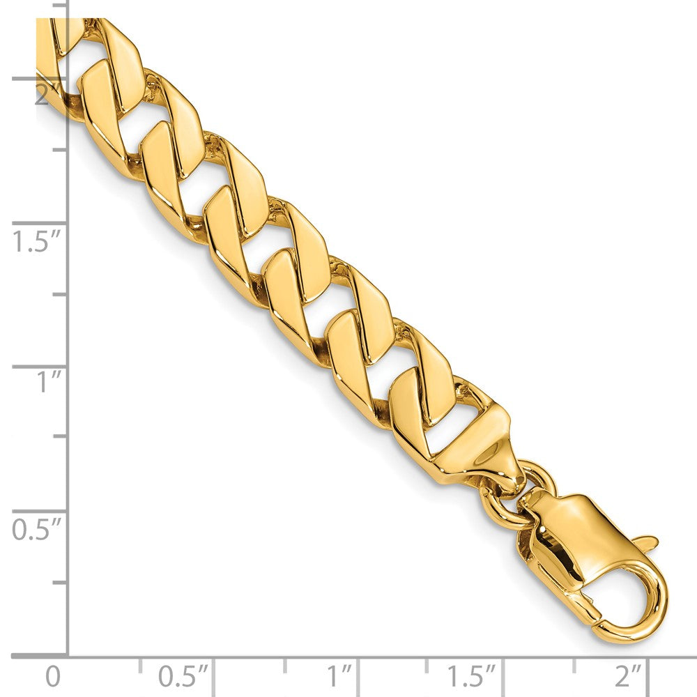 14K 24 inch 8.5mm Hand Polished Fancy Link with Lobster Clasp Chain