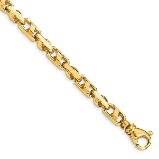 14K 18 inch 5.5mm Fancy Link with Fancy Lobster Clasp Chain