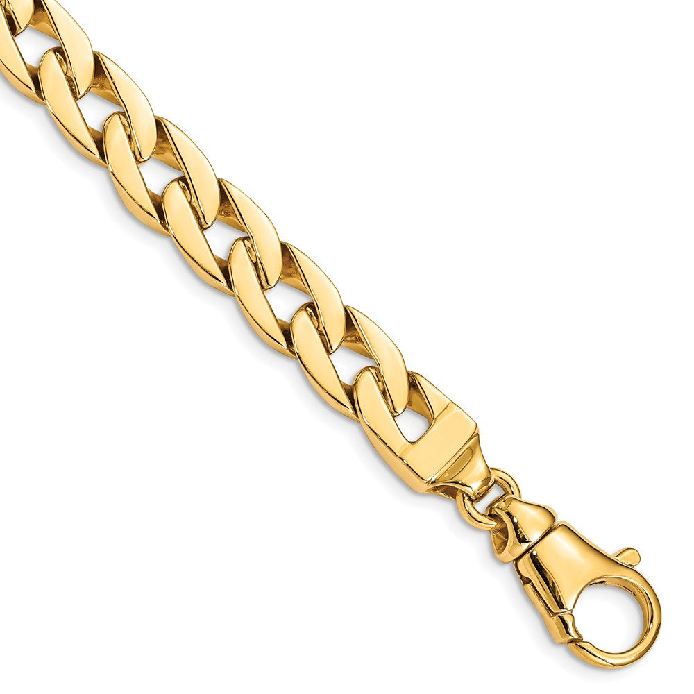 14K 24 inch 9mm Hand Polished Fancy Link with Fancy Lobster Clasp Chain