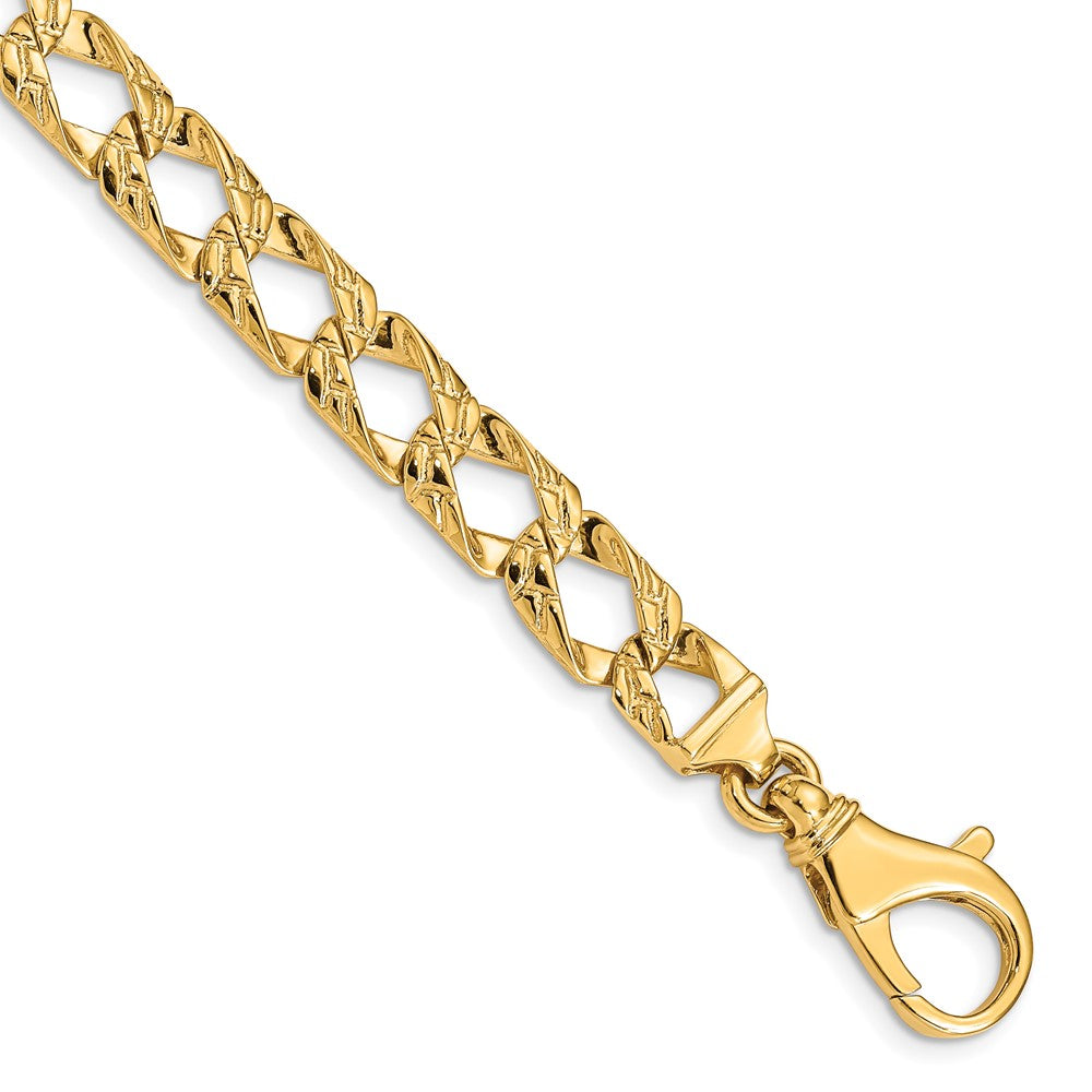 14K 22 inch 8.6mm Hand Polished Fancy Link with Fancy Lobster Clasp Chain