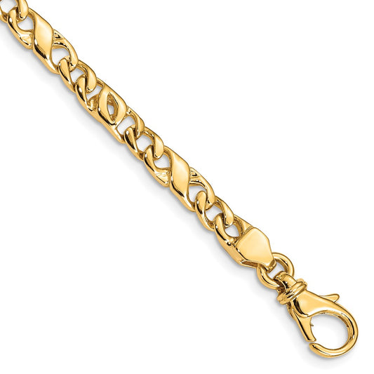 14K 18 inch 4.8mm Hand Polished Fancy Link with Fancy Lobster Clasp Chain