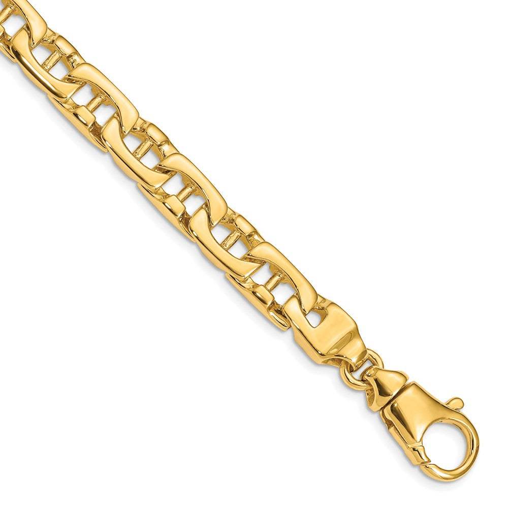 14K 20 inch 8.5mm Hand Polished Fancy Link with Fancy Lobster Clasp Chain