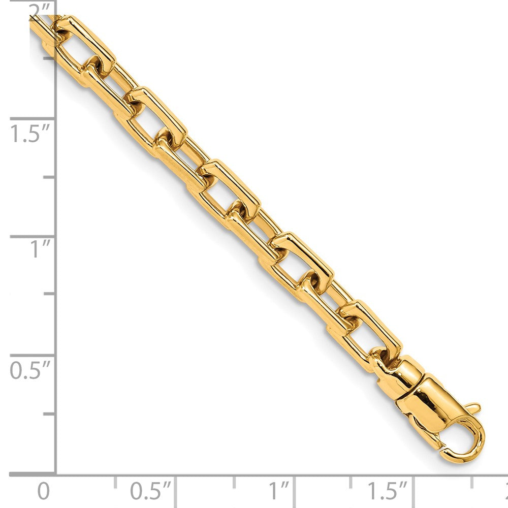 14K 9 inch 5mm Hand Polished Fancy Link with Lobster Clasp Chain