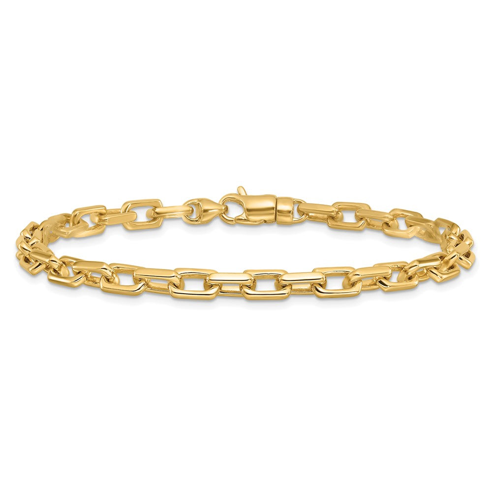 14K 22 inch 5mm Hand Polished Fancy Link with Lobster Clasp Chain