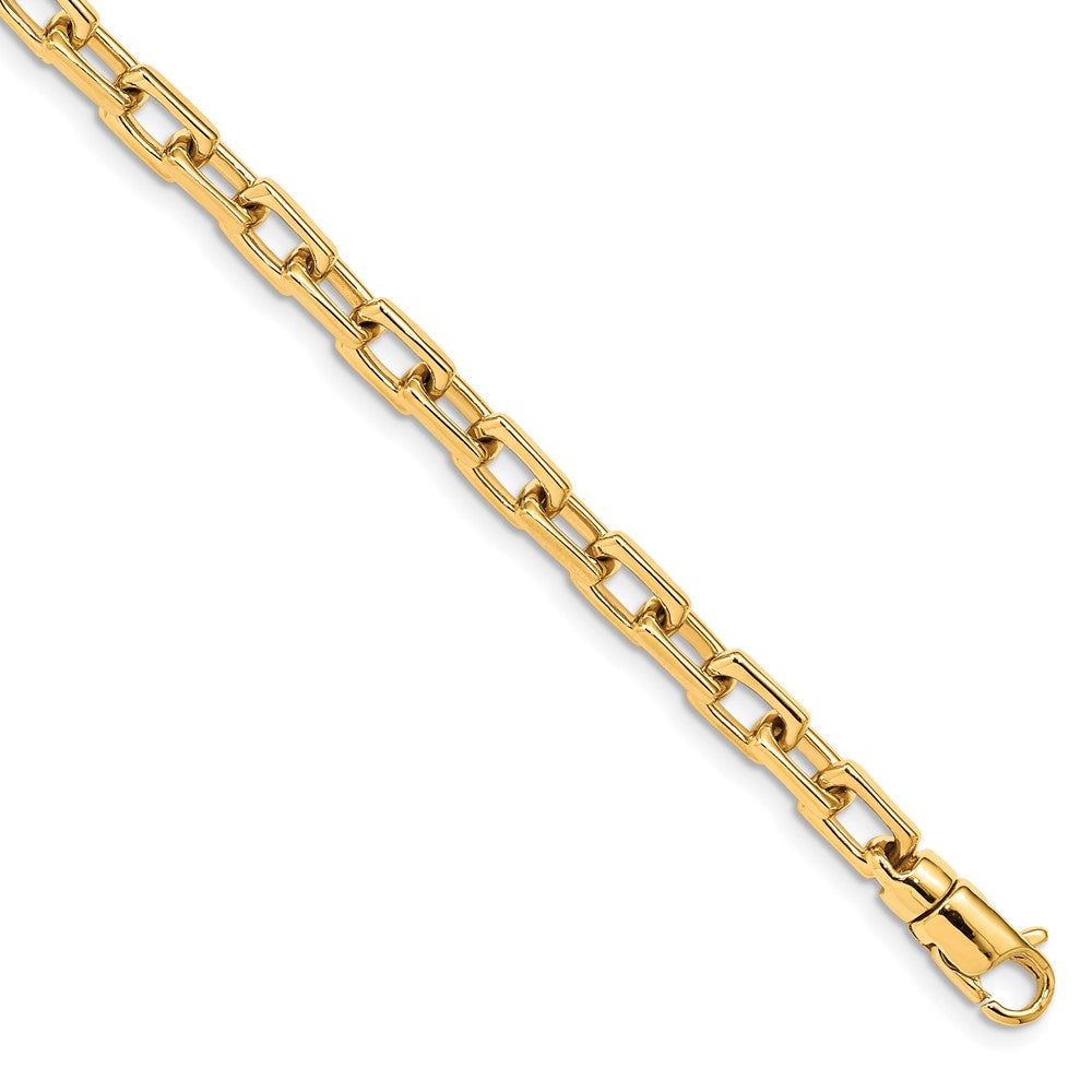 14K 18 inch 5mm Hand Polished Fancy Link with Lobster Clasp Chain