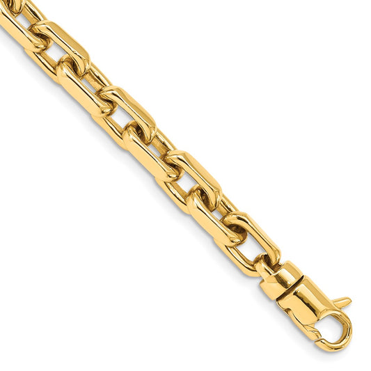 14K 20 inch 7mm Hand Polished Fancy Link with Lobster Clasp Chain