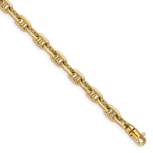 14K 18 inch 5.1mm Hand Polished Fancy Link with Lobster Clasp Chain