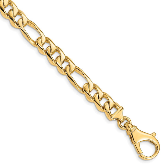 14K 8 inch 8.5mm Hand Polished Fancy Link with Fancy Lobster Clasp Bracelet