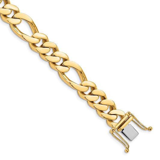 14K 20 inch 11.8mm  Hand Polished Figaro Link with Box Catch Chain