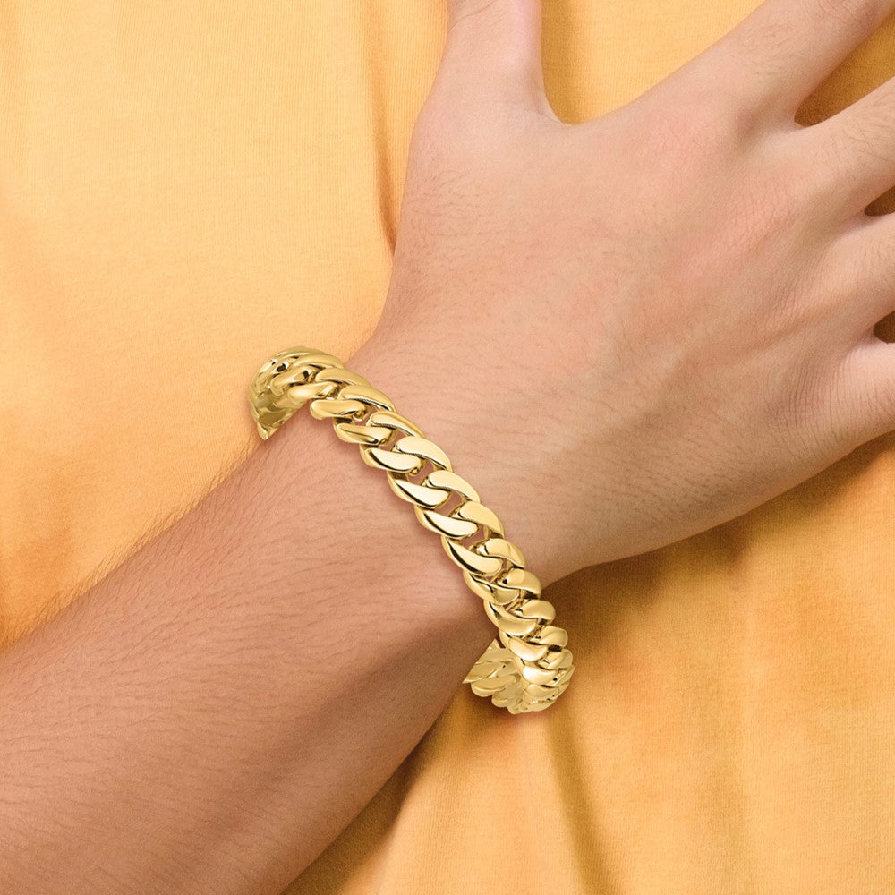 14K Two-tone 20 inch 10.75mm Hand Polished Fancy Link with Fancy Lobster Clasp Chain