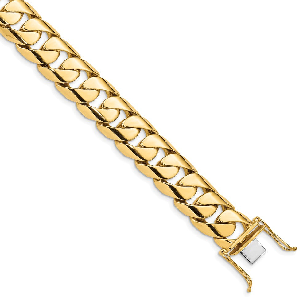 14K 20 inch 15.4mm Hand Polished Rounded Curb Link with Box Catch Clasp Chain
