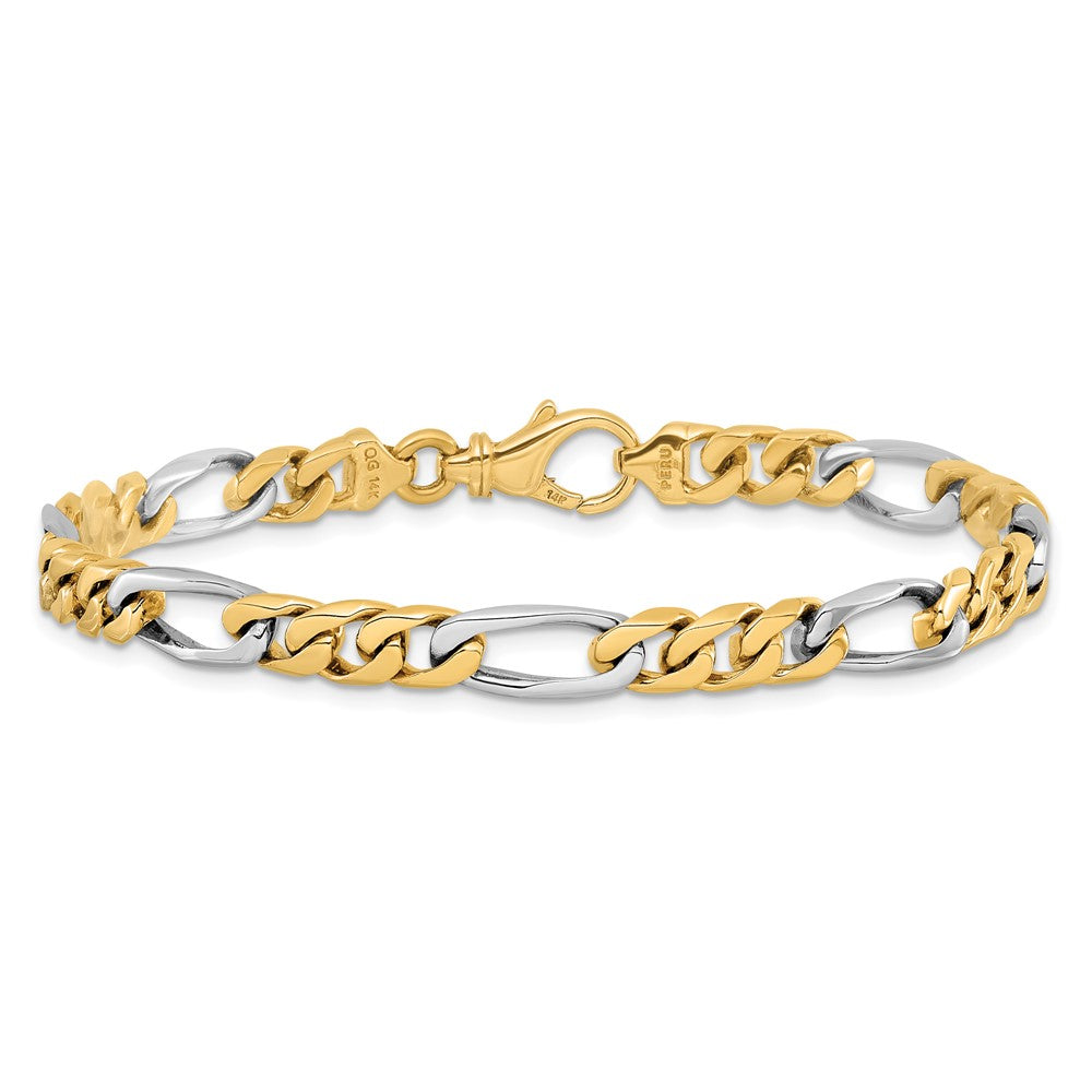 14K Two-tone 22 inch 6.1mm Hand Polished Fancy Link with Fancy Lobster Clasp Chain