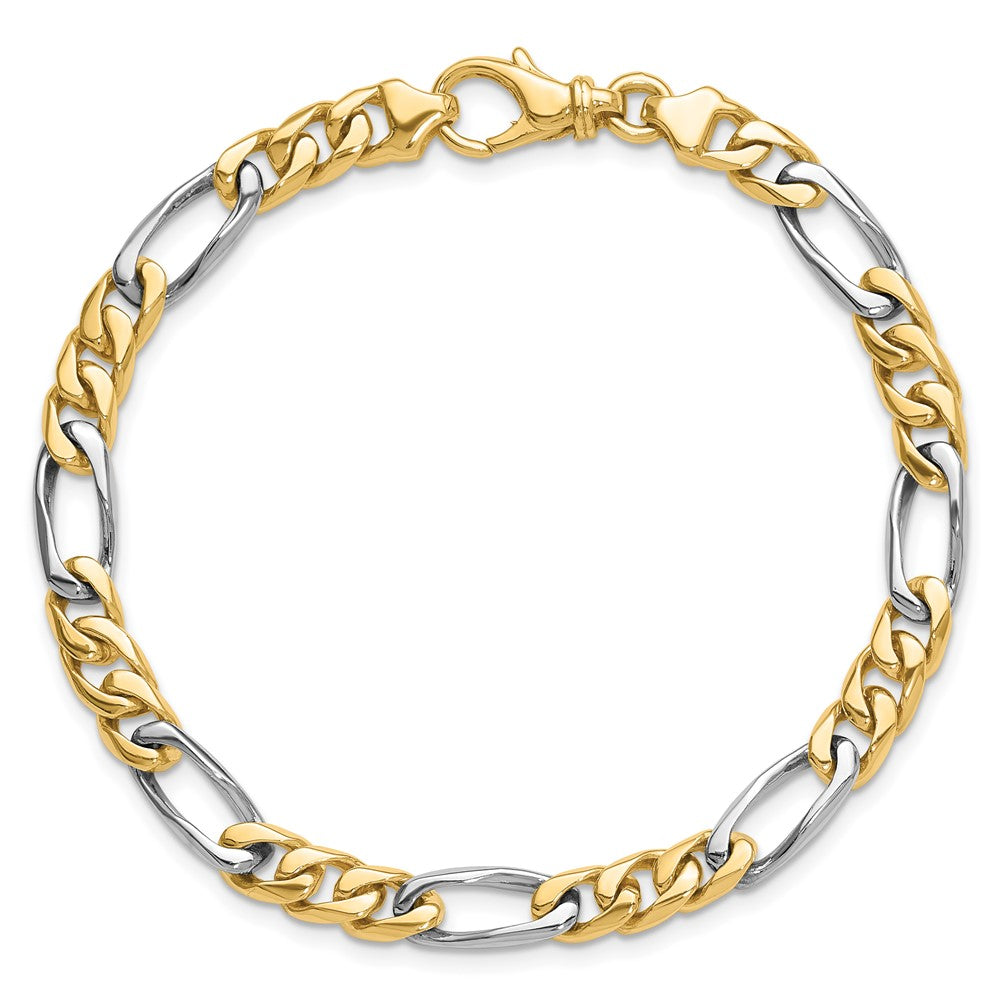 14K Two-tone 22 inch 6.1mm Hand Polished Fancy Link with Fancy Lobster Clasp Chain