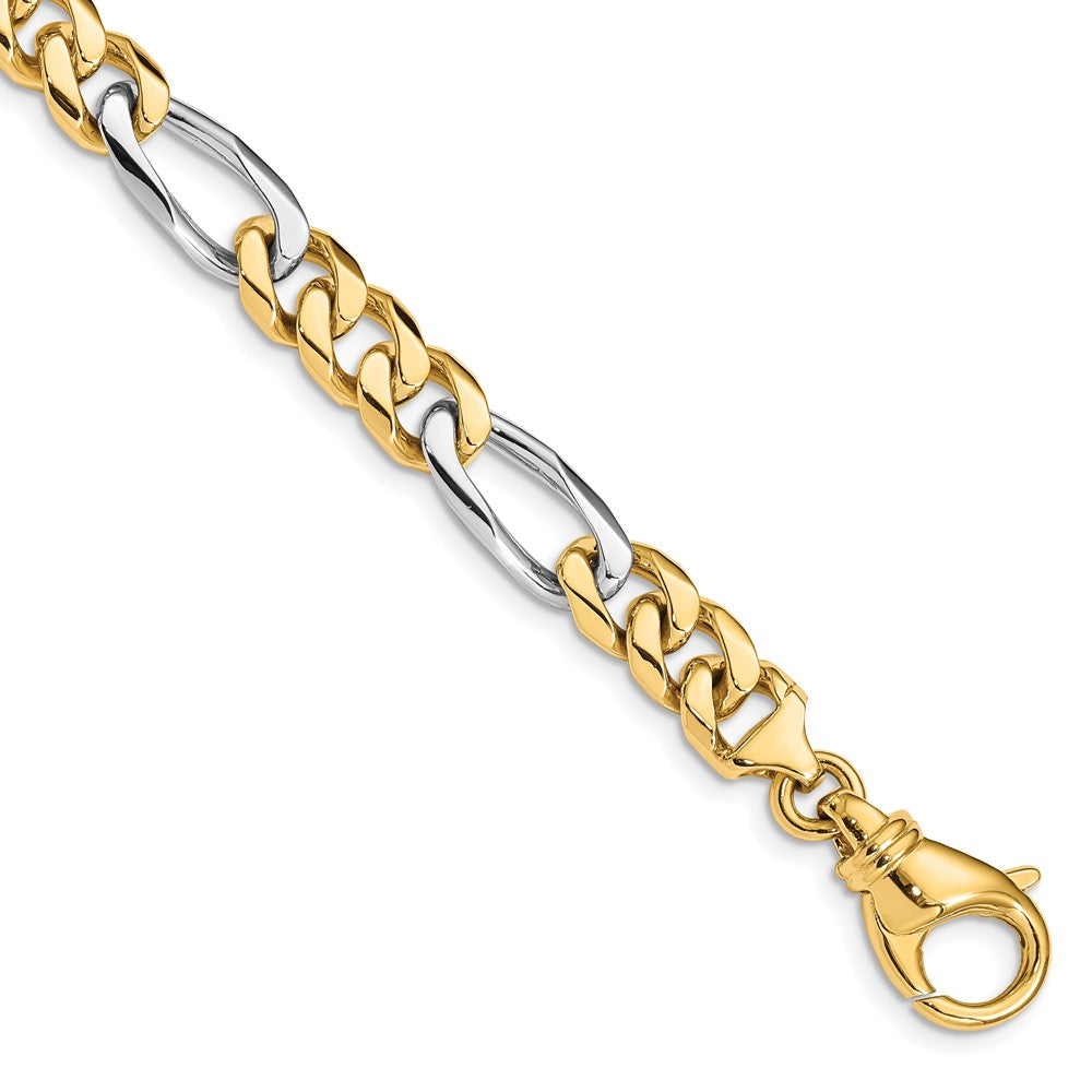 14K Two-tone 20 inch 7.85mm Hand Polished Fancy Link with Fancy Lobster Clasp Chain