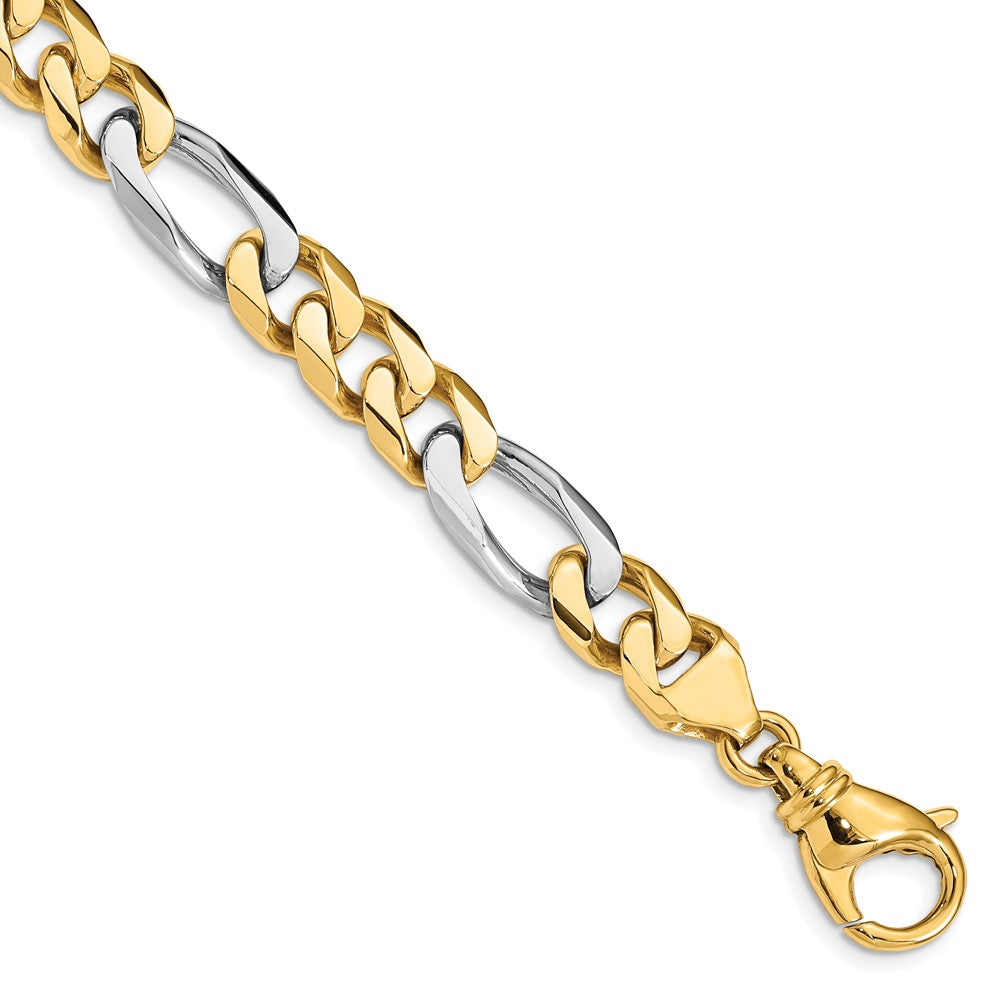 14K Two-tone 20 inch 8.5mm Hand Polished Fancy Link with Fancy Lobster Clasp Chain