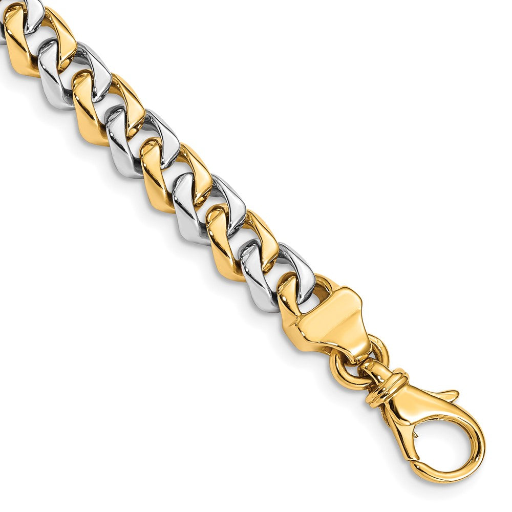 14K Two-tone 22 inch 6.85mm Hand Polished Fancy Link with Fancy Lobster Clasp Chain