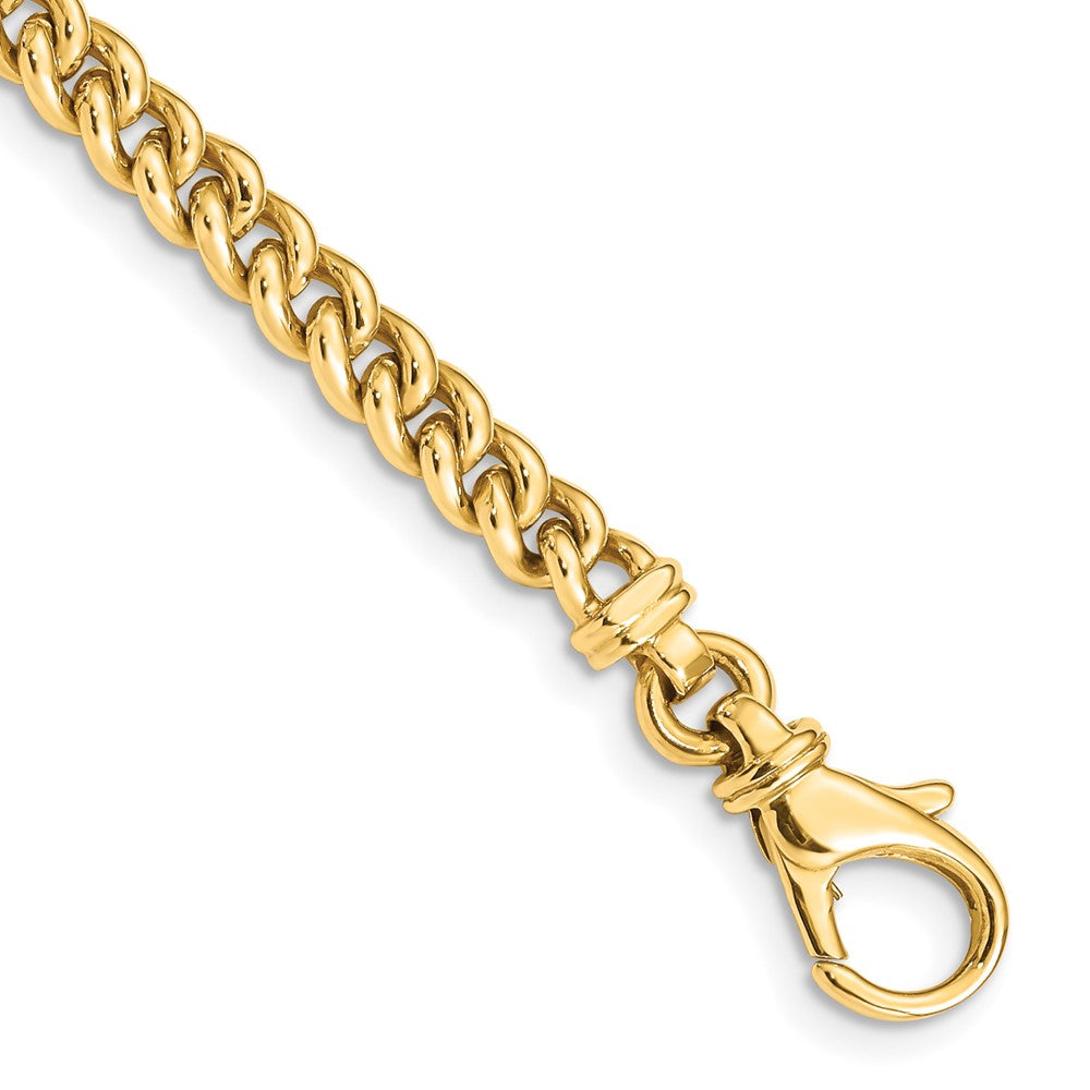 14K 18 inch 4.5mm Hand Polished Fancy Link with Fancy Lobster Clasp Chain