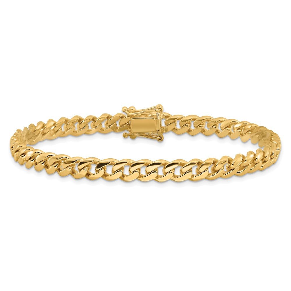 14K 20 inch 5.7mm Hand Polished Miami Cuban Link with Box Catch Clasp Chain