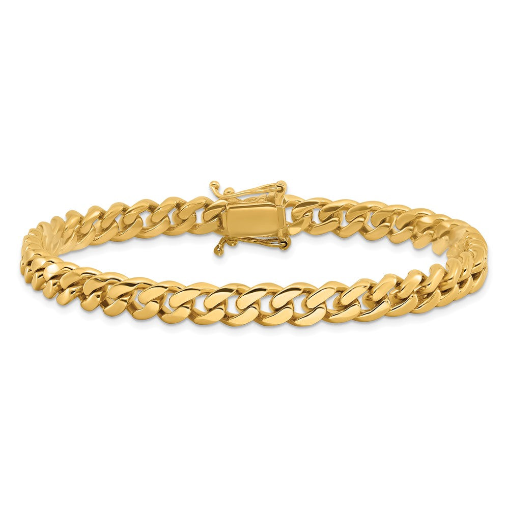 14K 20 inch 7mm Hand Polished Miami Cuban Link with Box Catch Clasp Chain