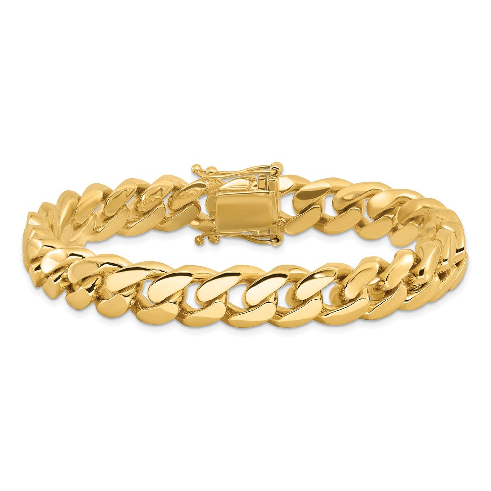 14K 20 inch 10.7mm Hand Polished Miami Cuban Link with Box Catch Clasp Chain