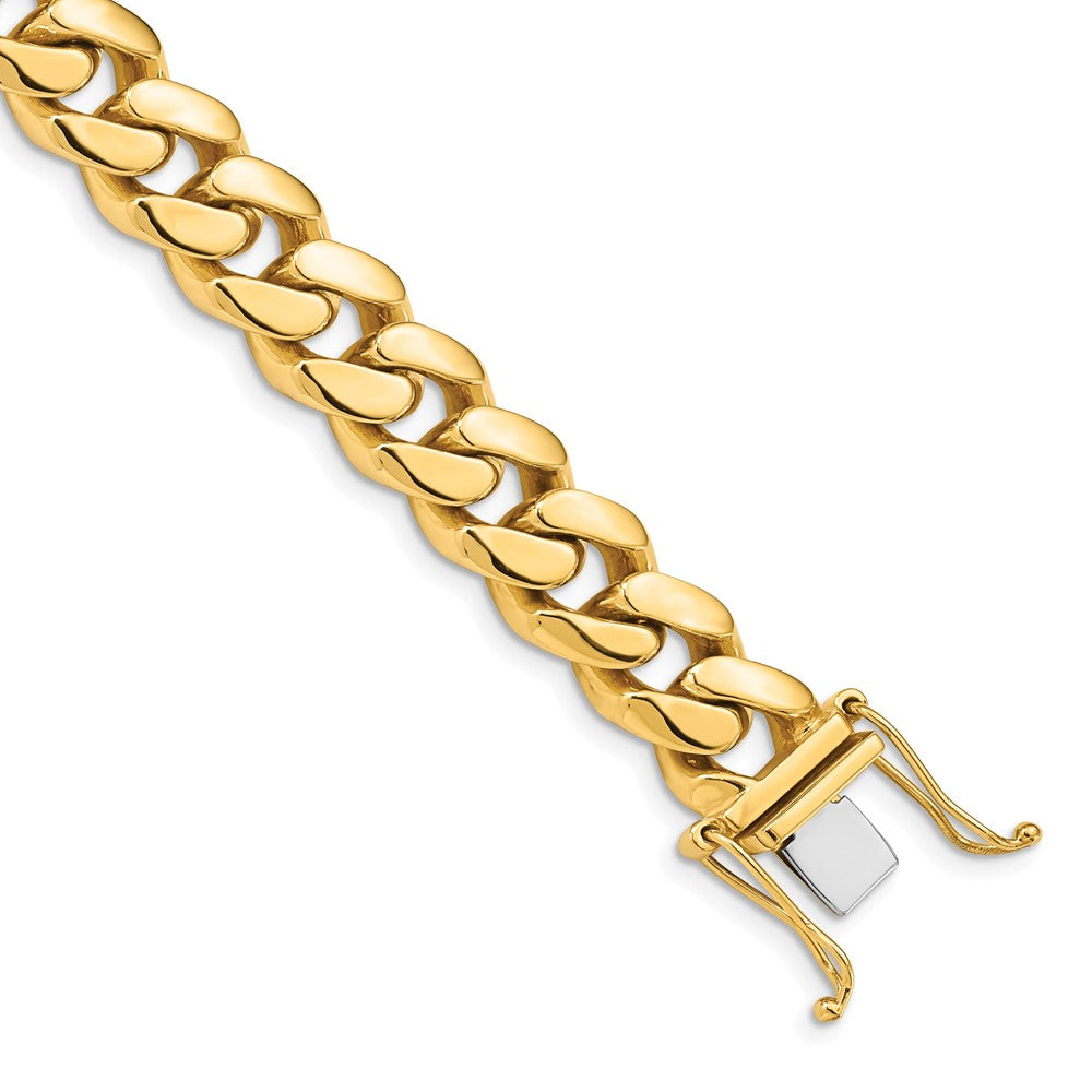14K 20 inch 10.7mm Hand Polished Miami Cuban Link with Box Catch Clasp Chain