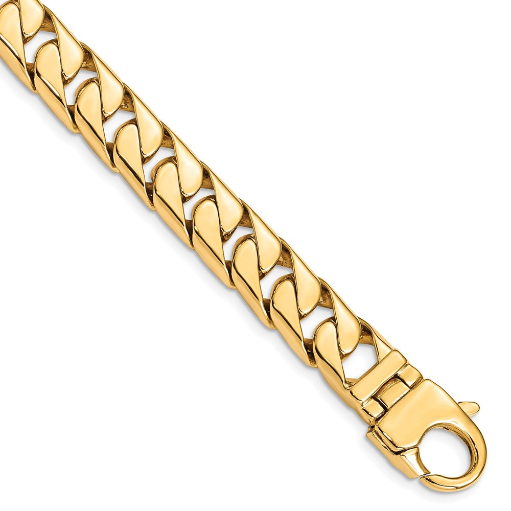 14K 20 inch 10.2mm Hand Polished Long Link Half Round Curb with Fancy Lobster Chain