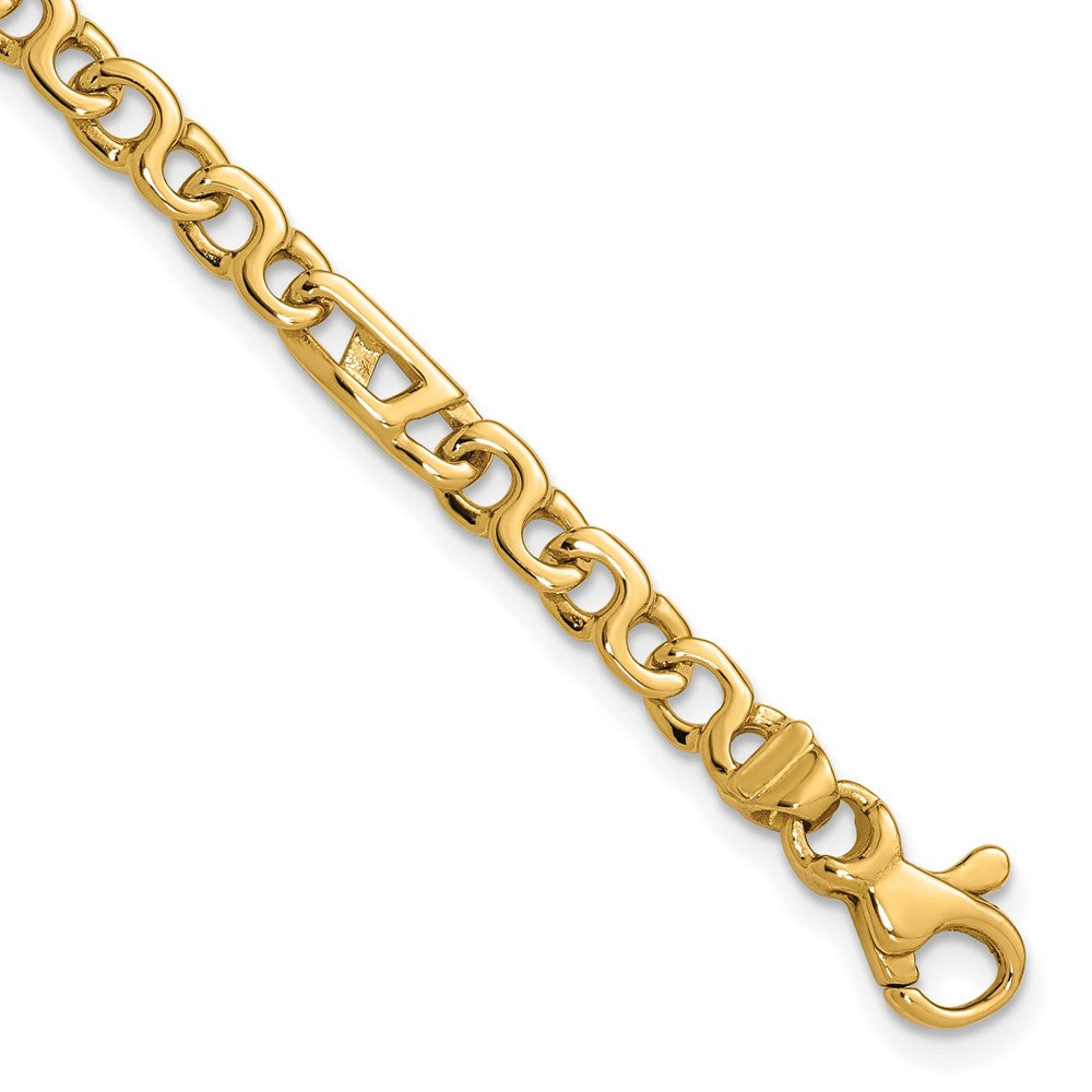 14K 24 inch 4.3mm Hand Polished Fancy Link with Fancy Lobster Clasp Chain