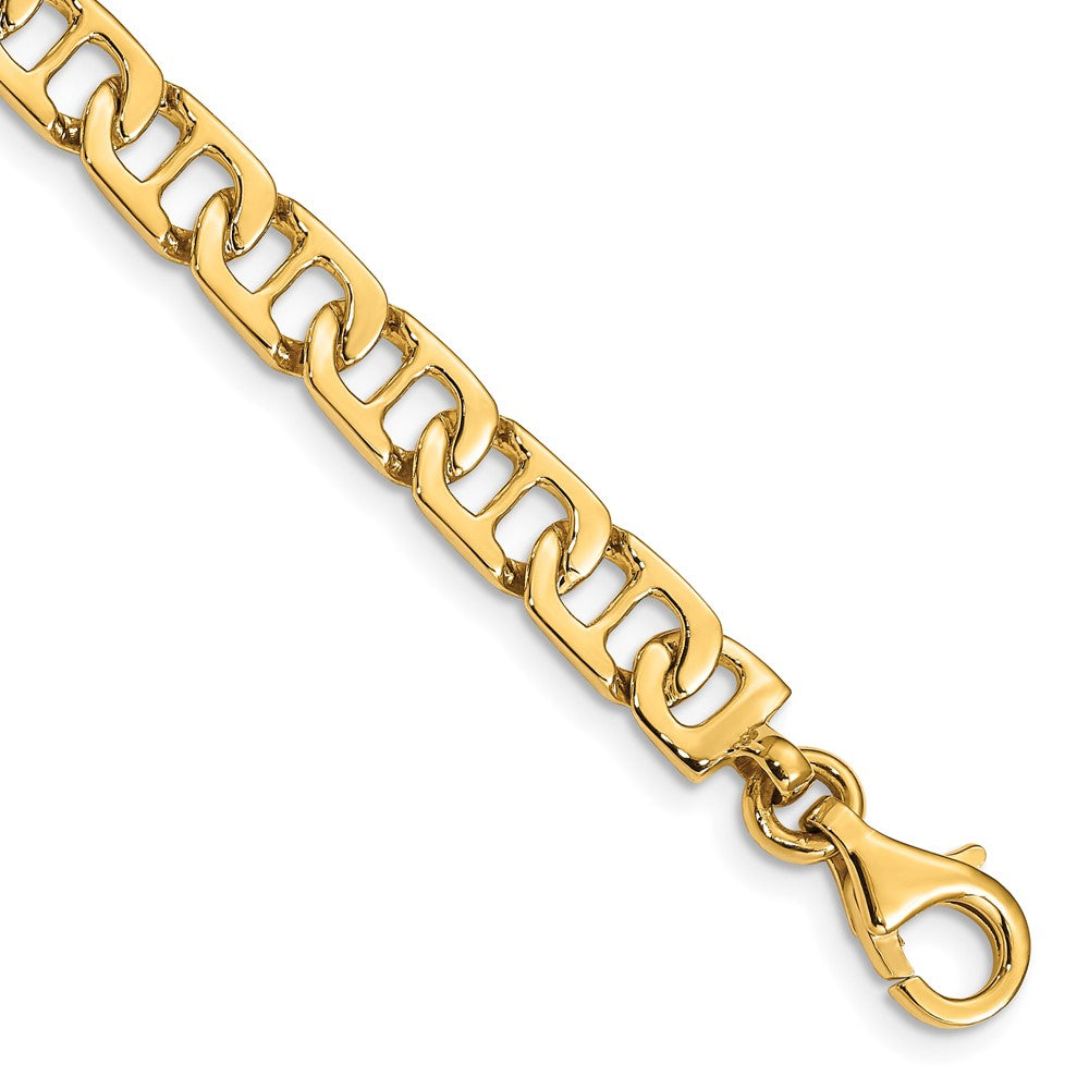 14K 20 inch 6.5mm Hand Polished Fancy Anchor Link with Fancy Lobster Clasp Chain