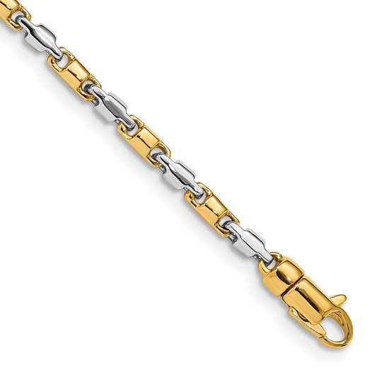 14K Two-tone 18 inch 2.5mm Hand Polished Fancy Link with Lobster Clasp Chain