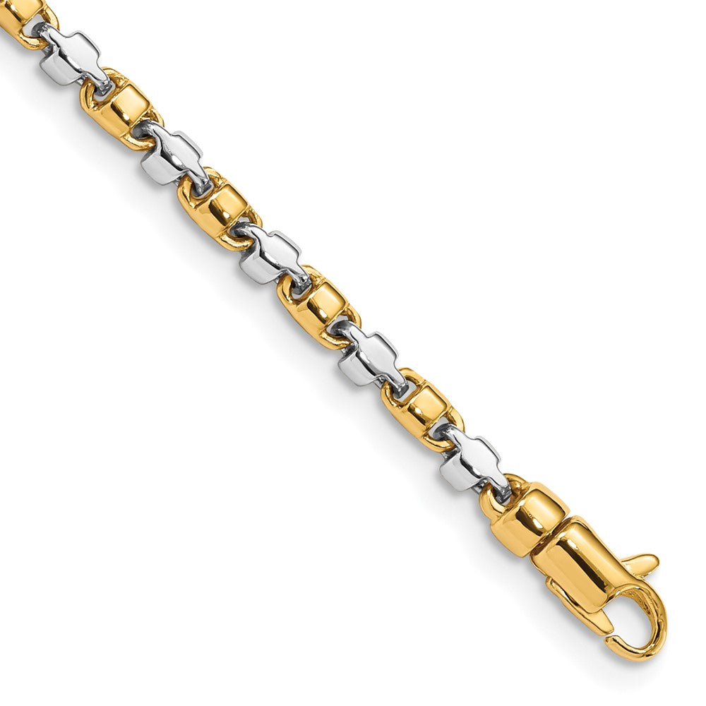 14K Two-tone 24 inch 2.6mm Hand Polished Fancy Link with Lobster Clasp Chain