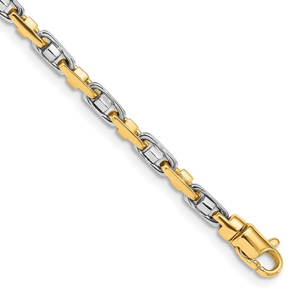 14K Two-tone 18 inch 3.5mm Fancy Link with Lobster Clasp Chain