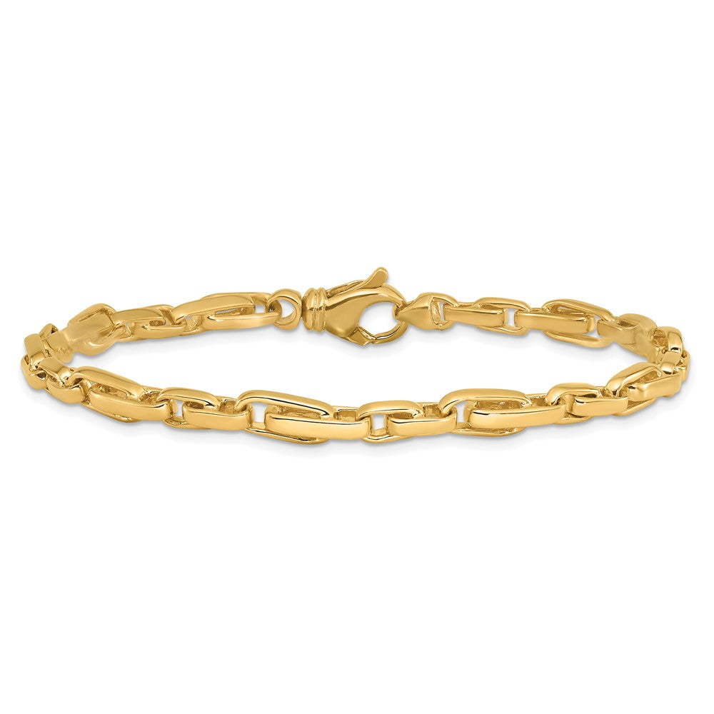 14K 20 inch 5mm Hand Polished Fancy Link with Fancy Lobster Clasp Chain