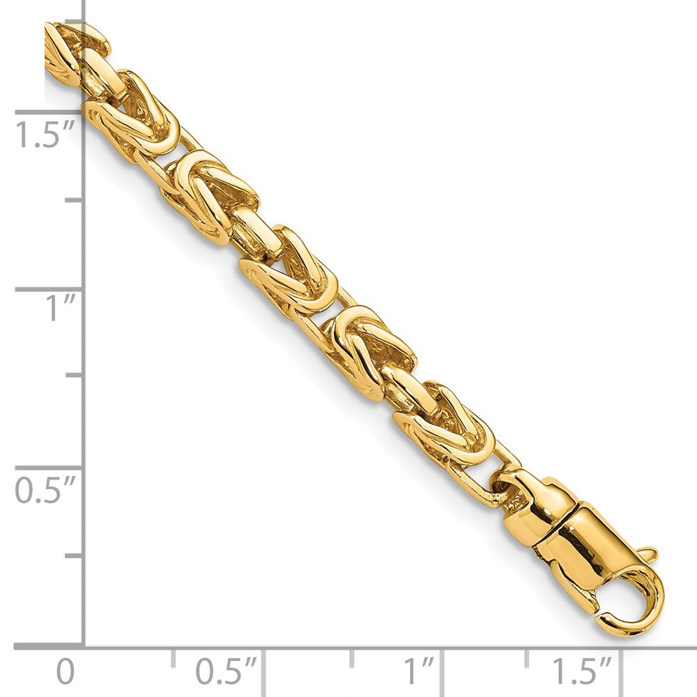 14K 20 inch 4.1mm Hand Polished Byzantine Link with Lobster Clasp Chain