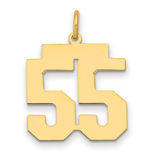 14k Medium Polished Number 55 Charm