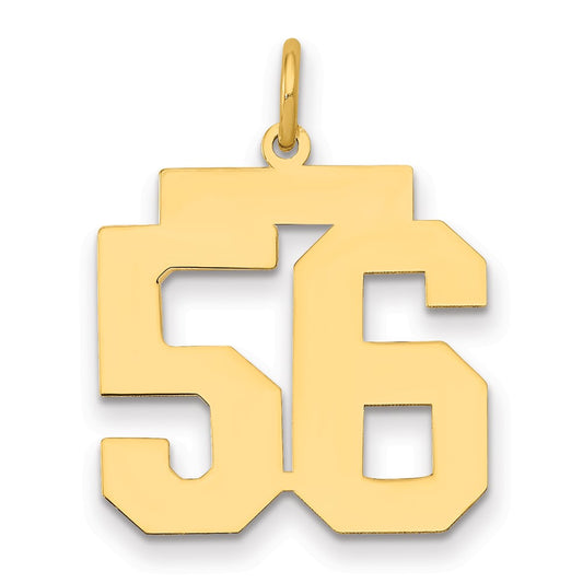 14k Medium Polished Number 56 Charm