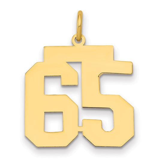 10ky Medium Polished Number 65 Charm