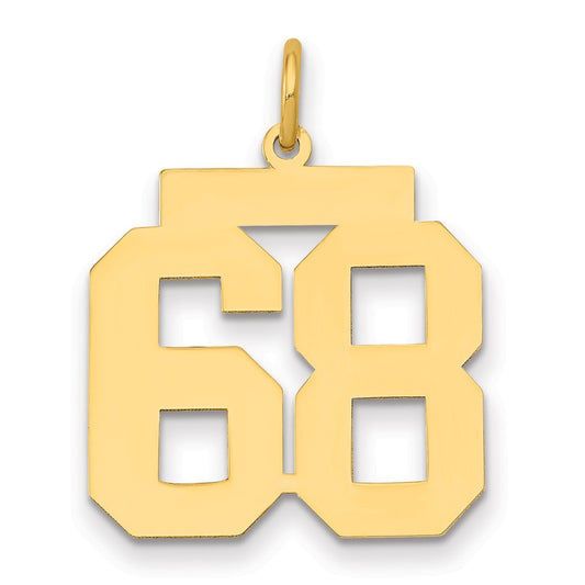 14k Medium Polished Number 68 Charm