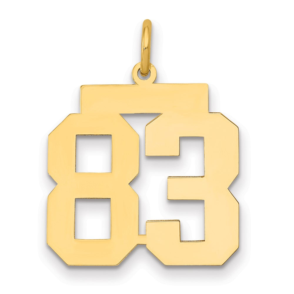 14k Medium Polished Number 83 Charm