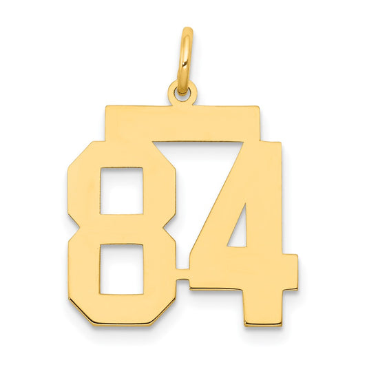 14k Medium Polished Number 84 Charm