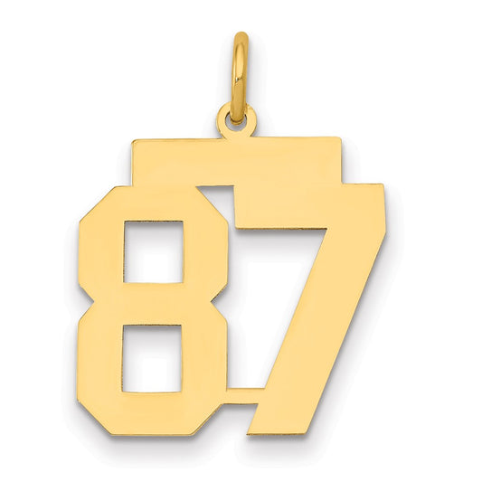 14k Medium Polished Number 87 Charm