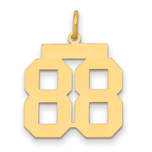 14k Medium Polished Number 88 Charm