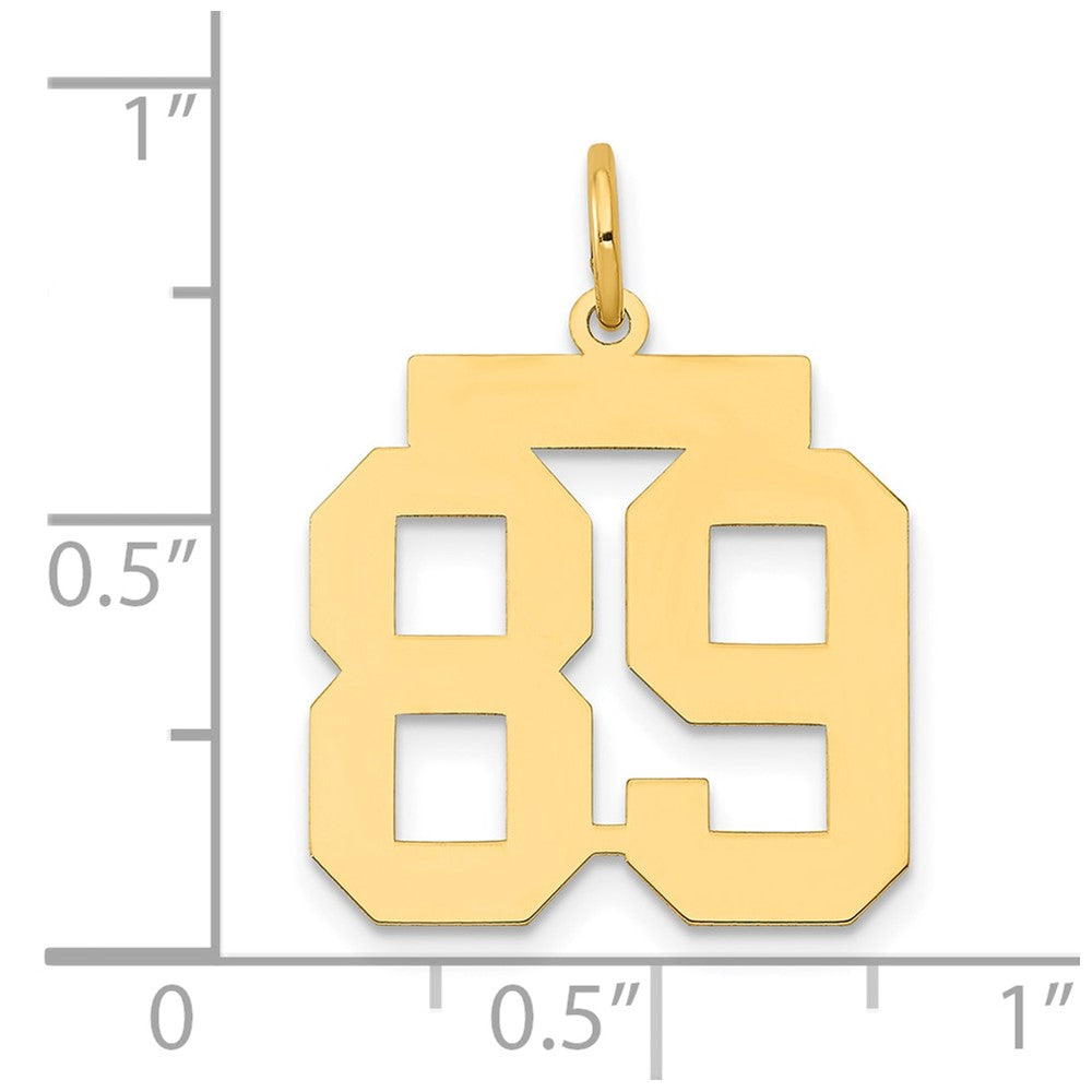 14k Medium Polished Number 89 Charm
