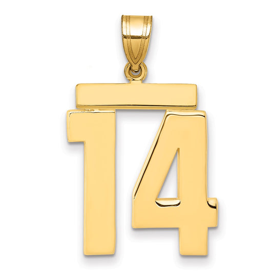 14k Large Polished Number 14 Charm