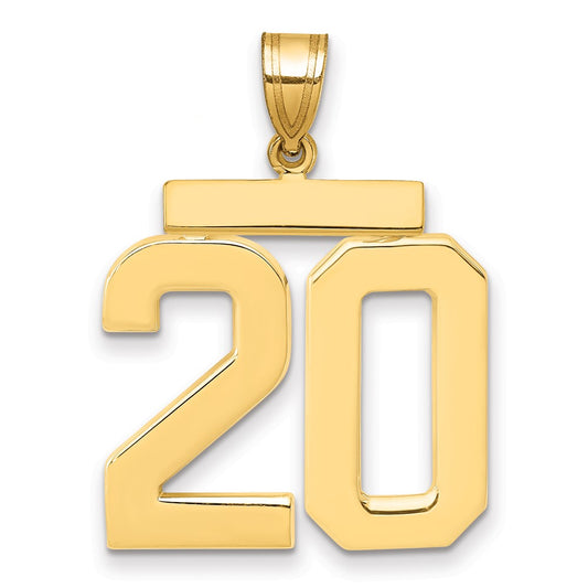 14k Large Polished Number 20 Charm